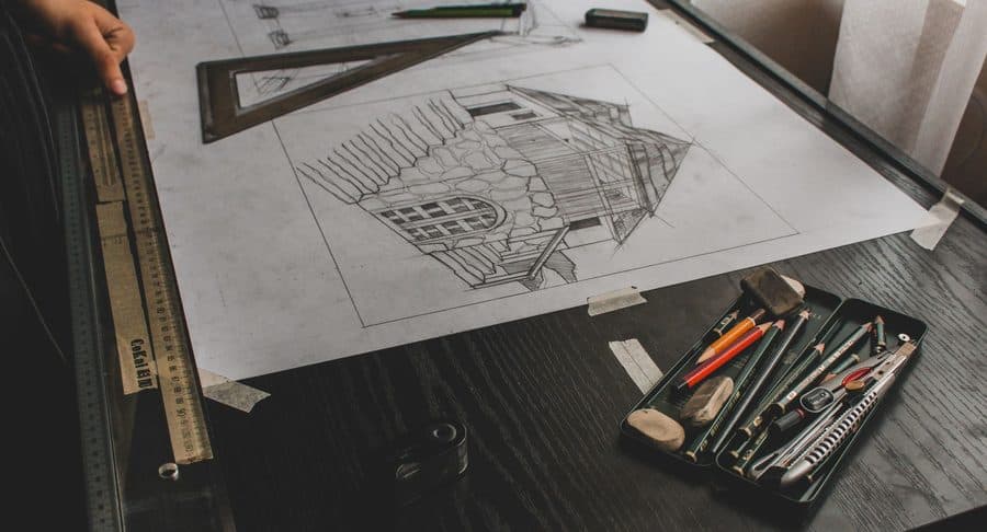 Croquis architectural d'une maison